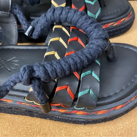 Farm Rio Sandals Platform Rope Tie Black - Picture 5 of 16